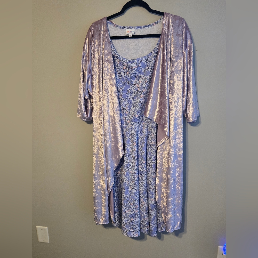 Lularoe Elegant Shirley Cardigan With Nicole Dress